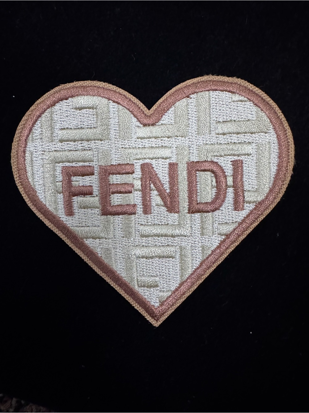 Fendi Heart Patch - Cream Embroidered Logo
